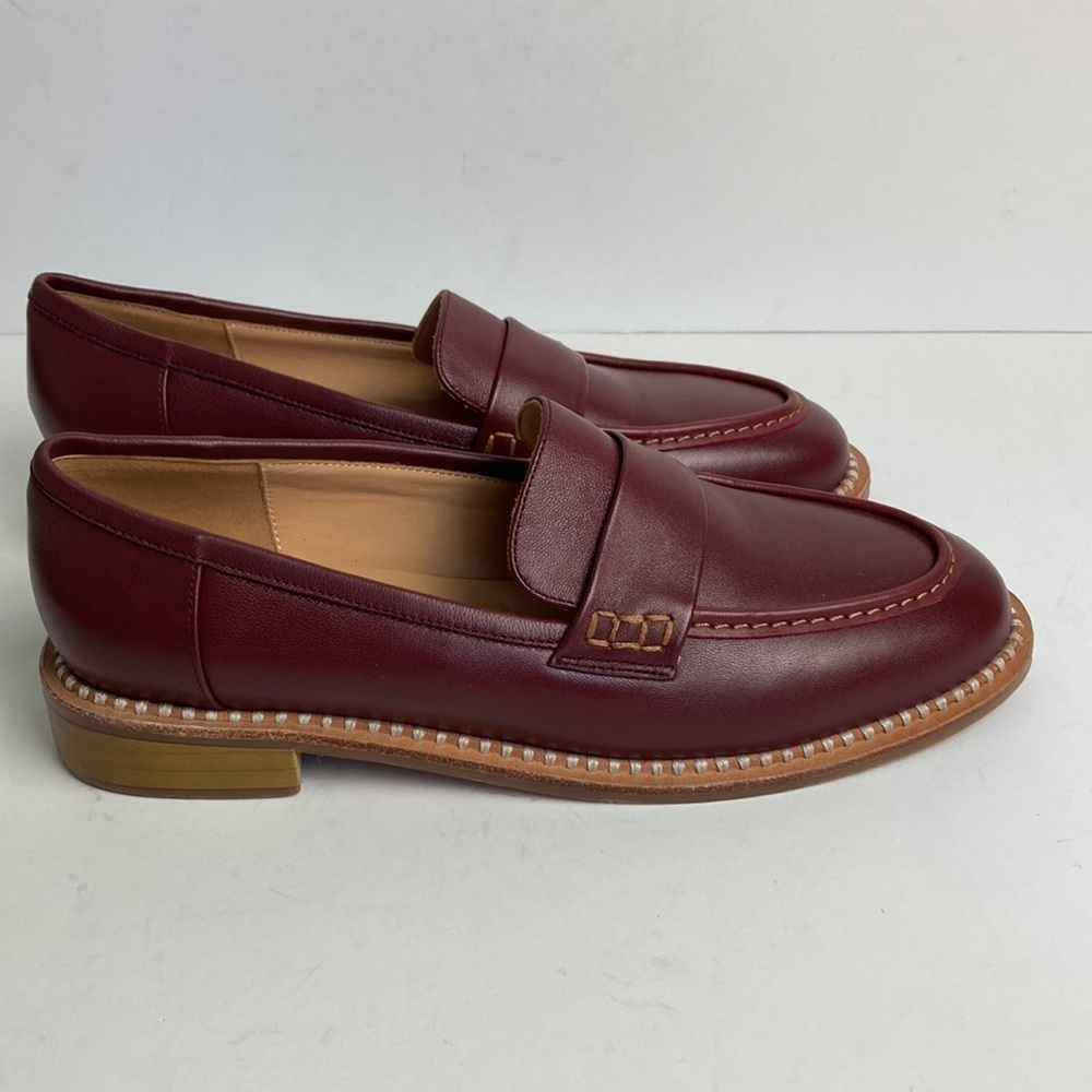 FOGEENA Penny Matte Leather Slip On Round Toe Chunky Loafers 9 Academia Preppy - Picture 8 of 16